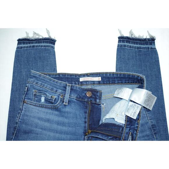 Levi’s 711 Skinny Ankle Jeans Bundle – Size 26 – Raw Hem Distressed Stretch - Picture 10 of 16